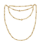 Collier et bracelet or jaune 750 avec des perles