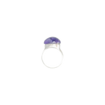 Bague en argent et améthyste en forme de goutte