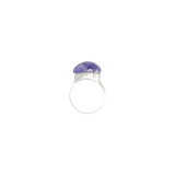 Bague en argent et améthyste en forme de goutte