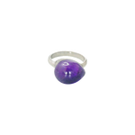 Bague en argent et améthyste en forme de goutte