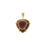 Pendentif or jaune 750 avec coeur en grenat