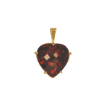 Pendentif or jaune 750 avec coeur en grenat