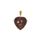 Pendentif or jaune 750 avec coeur en grenat