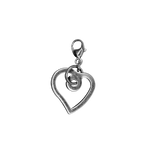 Pendentif avec fermoir porte-clé en forme de cœur