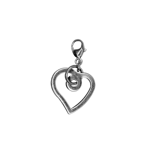 Pendentif avec fermoir porte-clé en forme de cœur