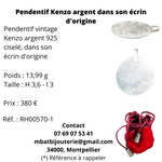 Pendentif argent 925 KENZO dans son écrin d'origine