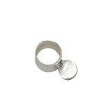 Bague argent originale avec médaille suspendue