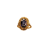 Bague or jaune 20 diamants et un superbe saphir