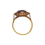 Bague or jaune 20 diamants et un superbe saphir
