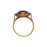 Bague or jaune 20 diamants et un superbe saphir