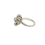 Bague or gris 9 diamants et son anneau ouvragé