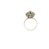 Bague or gris 9 diamants et son anneau ouvragé