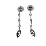 Parure en argent 925 avec boucles d'oreille et collier avec une pluie de brillants