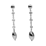 Parure en argent 925 avec boucles d'oreille et collier avec une pluie de brillants