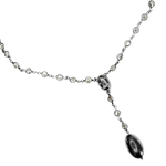 Parure en argent 925 avec boucles d'oreille et collier avec une pluie de brillants