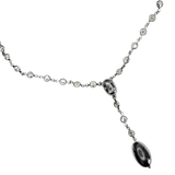 Parure en argent 925 avec boucles d'oreille et collier avec une pluie de brillants