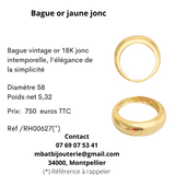 Bague jonc en or jaune 750