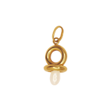 Pendentif or jaune avec une perle en forme de tétine