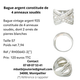 Bague argent constituée de 4 anneaux soudés
