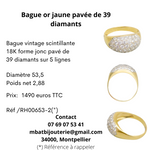 Bague or jaune 750 pavée de 39 diamants