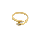 Bague or jaune 750 Toi et Moi 2 diamants entrelacés