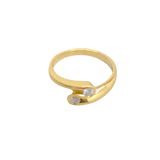 Bague or jaune 750 Toi et Moi 2 diamants entrelacés