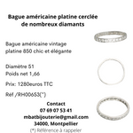 Bague vintage américaine platine 900 ornée de 29 diamants