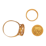 Bague or jaune avec médaille John et Robert Kennedy 1962