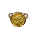 Bague or jaune avec médaille John et Robert Kennedy 1962