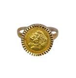 Bague or jaune avec médaille John et Robert Kennedy 1962