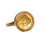 Bague or jaune avec médaille John et Robert Kennedy 1962