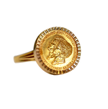 Bague or jaune avec médaille John et Robert Kennedy 1962