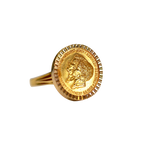 Bague or jaune avec médaille John et Robert Kennedy 1962