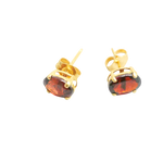 Boucles d'oreille or jaune 750 rehaussées d'un grenat