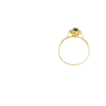Bague or jaune 750, 8 diamants et un saphir