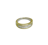 Bague or jaune 750, 28 diamants princesse