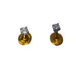 Boucles d'oreilles or jaune clous avec diamants