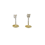 Boucles d'oreilles or jaune clous avec diamants