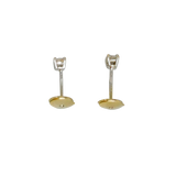 Boucles d'oreilles or jaune clous avec diamants