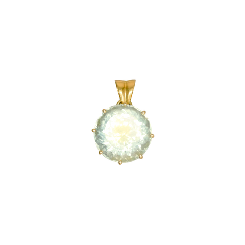 Pendentif en or 750 monté d'une aigue marine ronde