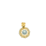 Pendentif en or 750 monté d'une aigue marine ronde