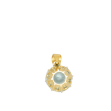 Pendentif en or 750 monté d'une aigue marine ronde