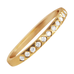 Bracelet jonc ovale articulé or jaune 750 avec ses 12 diamants
