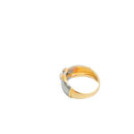Bague or jaune 750 10 diamants en lignes transversales
