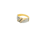 Bague or jaune 750 10 diamants en lignes transversales