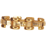 Bracelet tank or jaune 750 mis en valeur par un liseré d'or gris