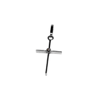 Pendentif croix en or gris 750 avec diamant au centre