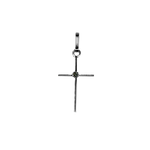 Pendentif croix en or gris 750 avec diamant au centre