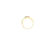 Bague or jaune 750, 3 anneaux incrustés de diamants et 3 pierres
