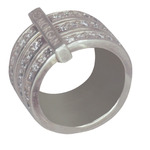 Bague Morgan argent 3 anneaux réunis par un pont